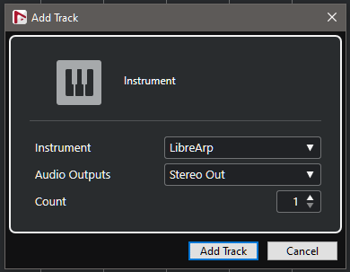 Adding an Instrument Track with LibreArp