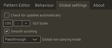 Global settings